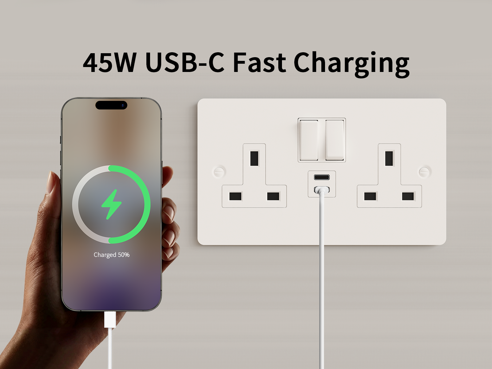Dual USB-C Fast Charging