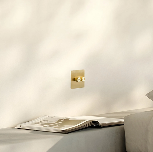 Smart Dimmer Switch - Solid Brushed Brass 1-4 Gang