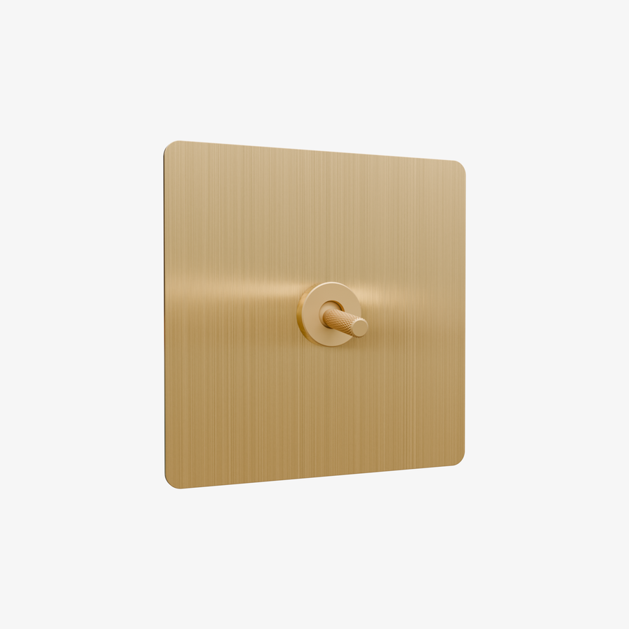 Zigbee Smart Toggle Light Switch – Brushed Brass 1–4 Gang