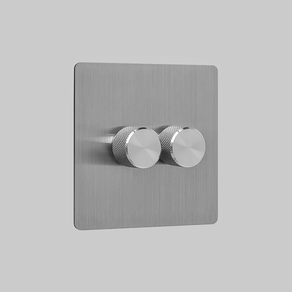 2_Gang(steel 2 gang dimmer switch 0-10v)