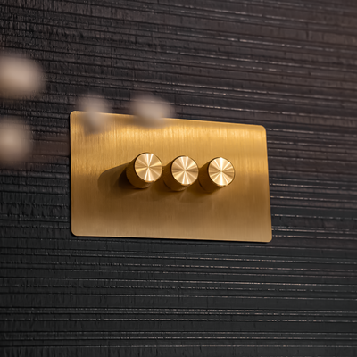 Zigbee Smart Dimmer Switch - Solid Brushed Brass 1-4 Gang