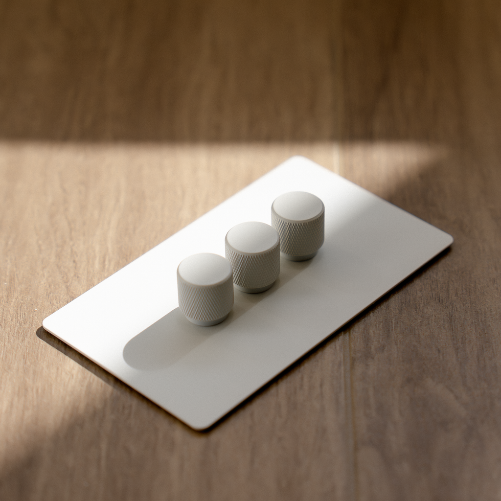 3 gang 0-10v cream dimmer