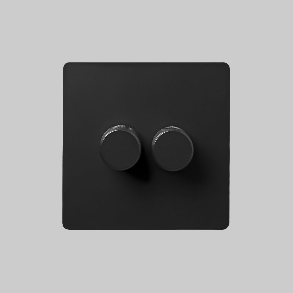 smart 2 gang black led dimmer switch