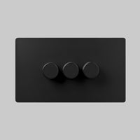 smart 3 gang black led dimmer switch