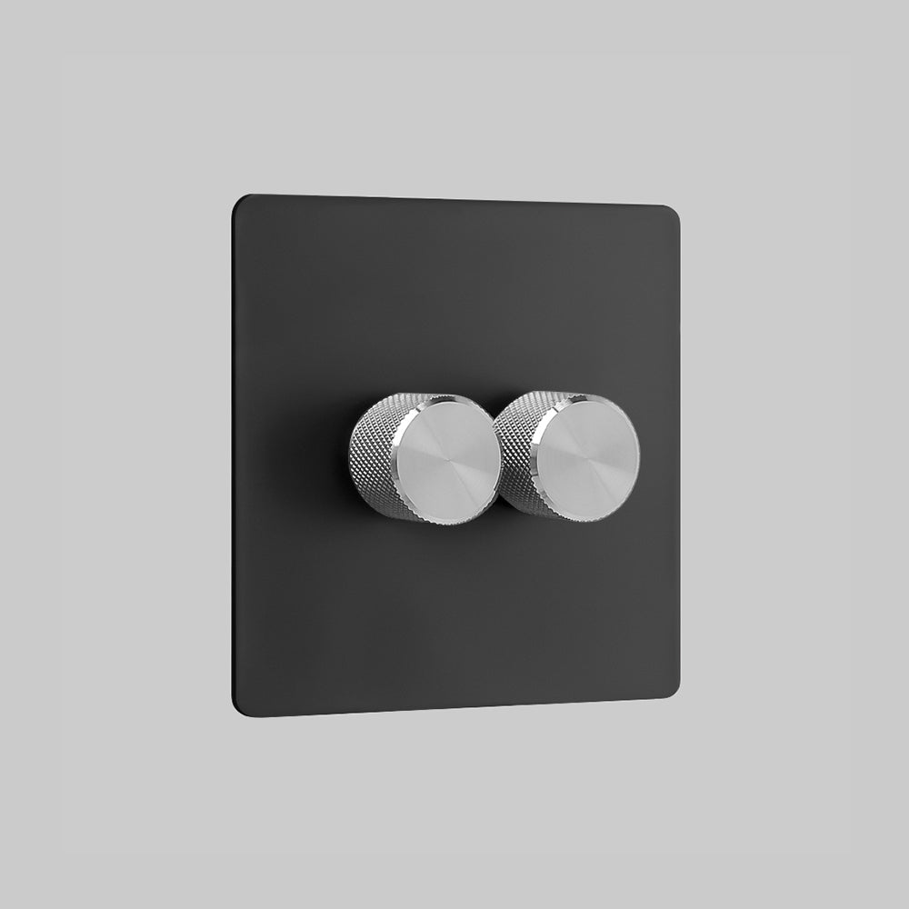 400W_2_Gang_Steel(2 gang dimmer switch 400W)