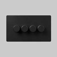 4 gang black led light switch 2 way
