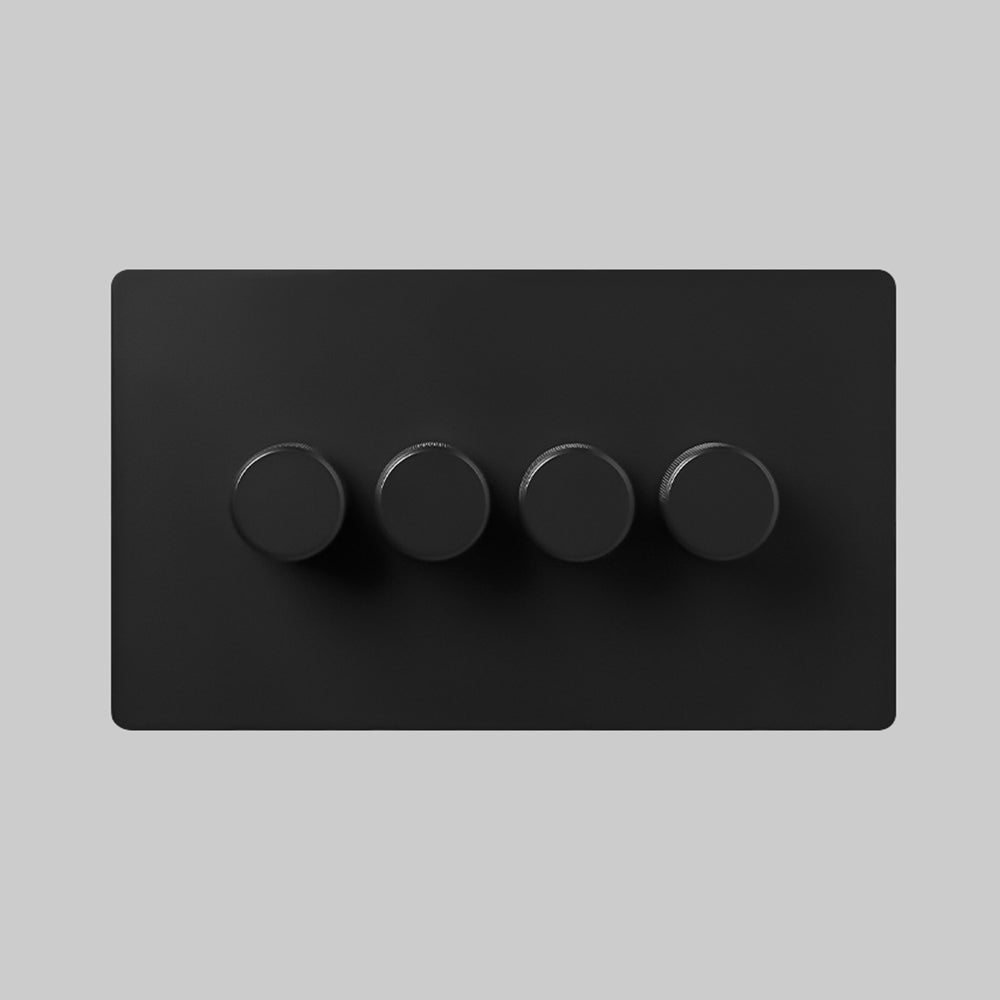 0-10v 4 gang black led dimmer switch