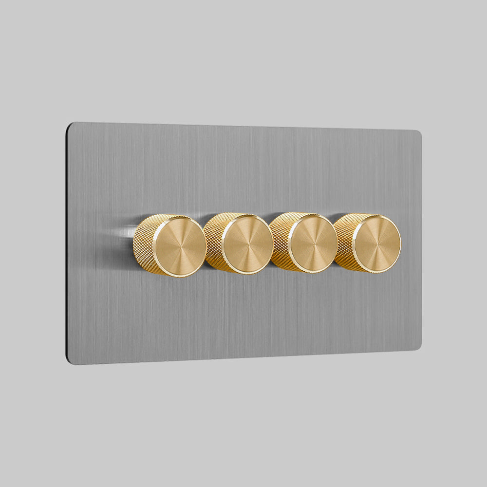 4_Gang_Brass(4 gang smart steel light dimmer)