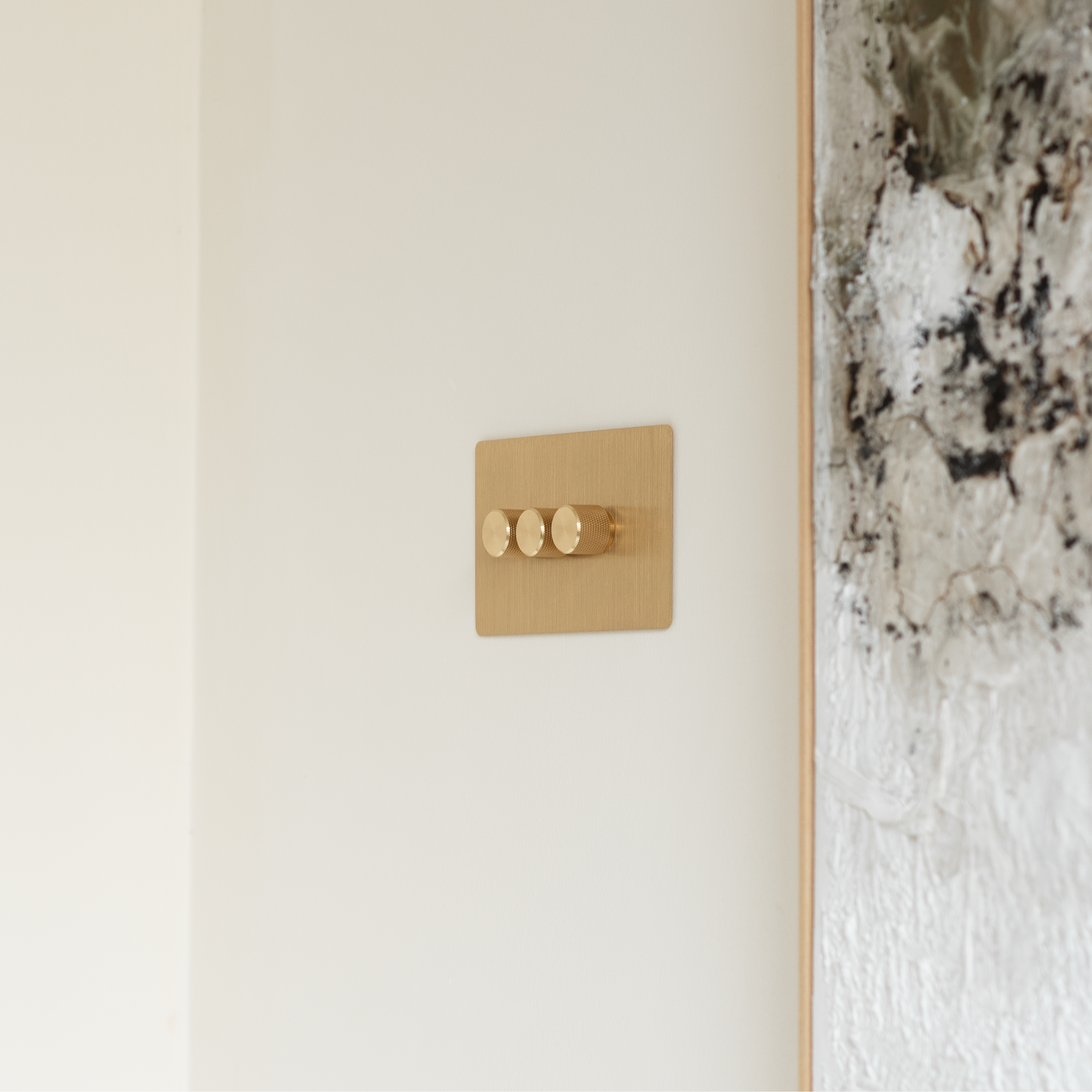 brushed brass 3 gang multiway led dimmer switch