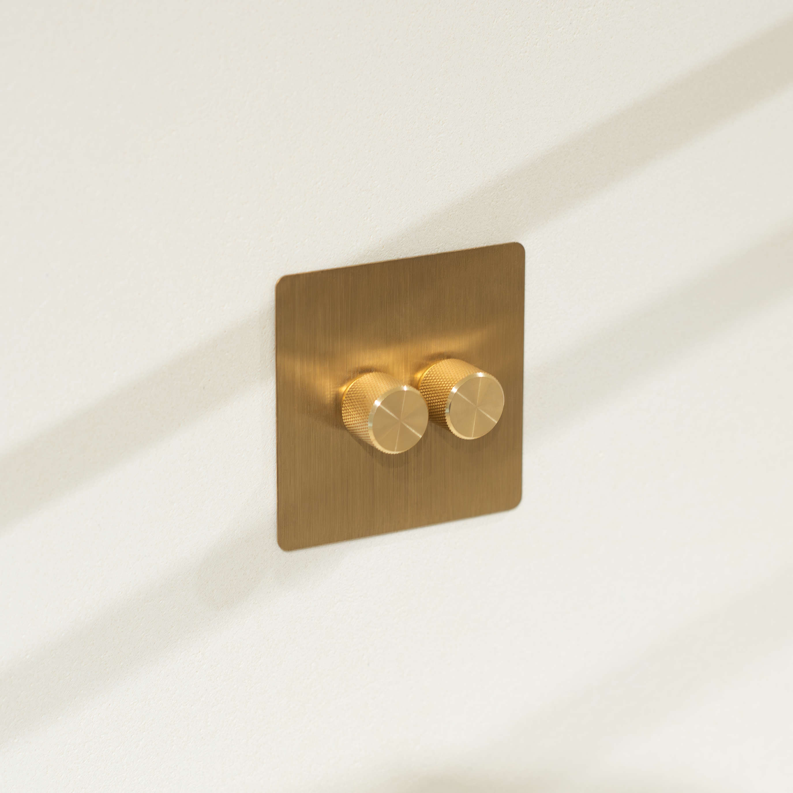 brushed brass 2 gang led dimmer switch 0-10v