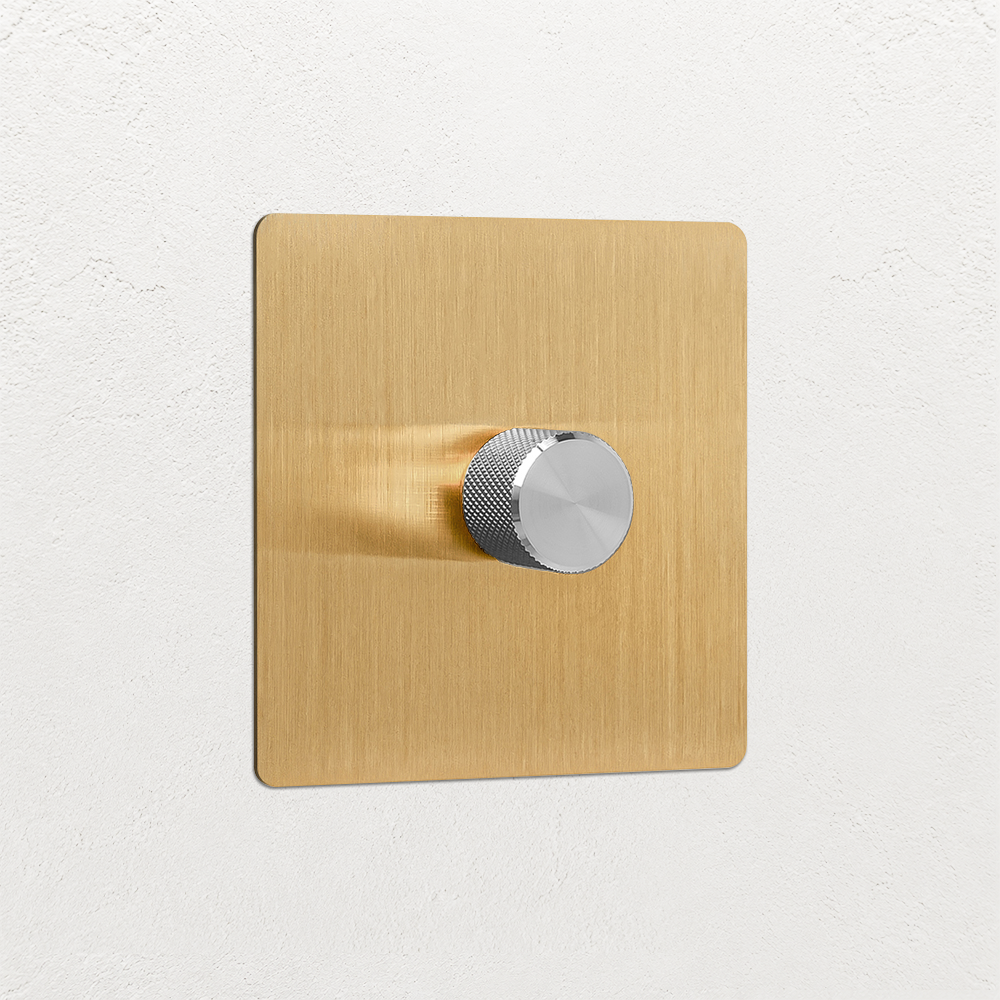 Smart Dimmer Switch - Solid Brushed Brass 1-4 Gang