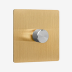Solid Brushed Brass Multi-Way Dimmer Switch (1–4 Gang)
