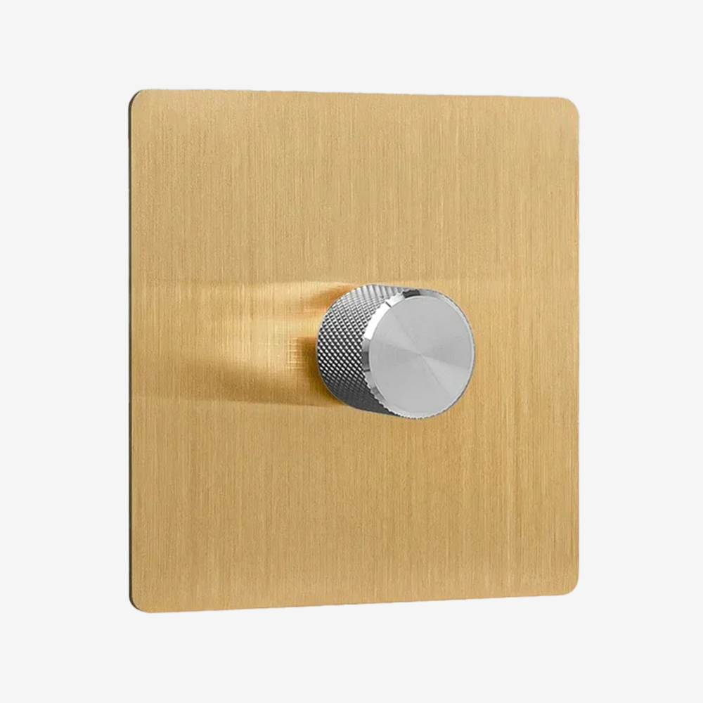 Solid Brushed Brass Multi-Way Dimmer Switch (1–4 Gang)