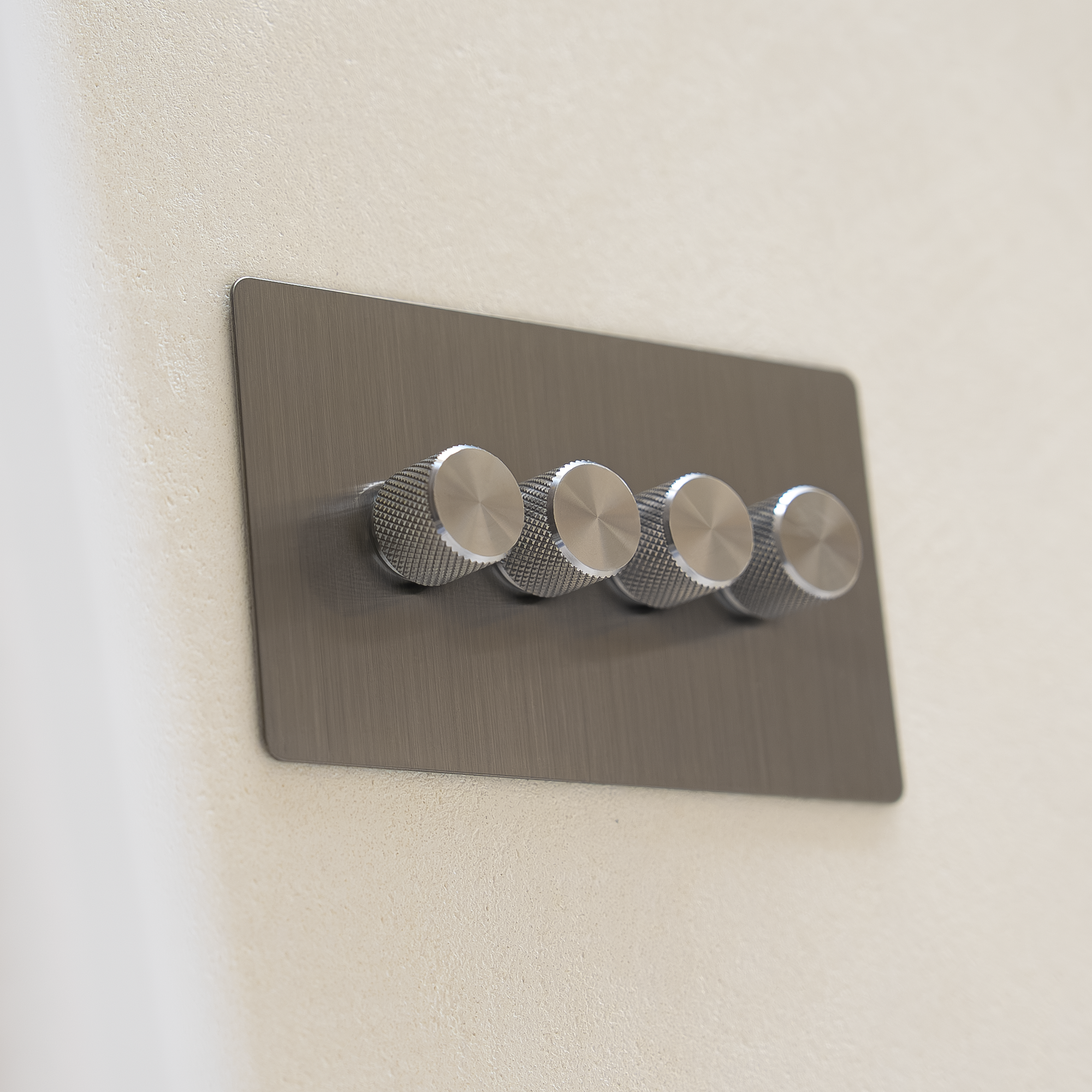 4_Gang_Steel(zigbee 4 gang steel dimmer light switch)