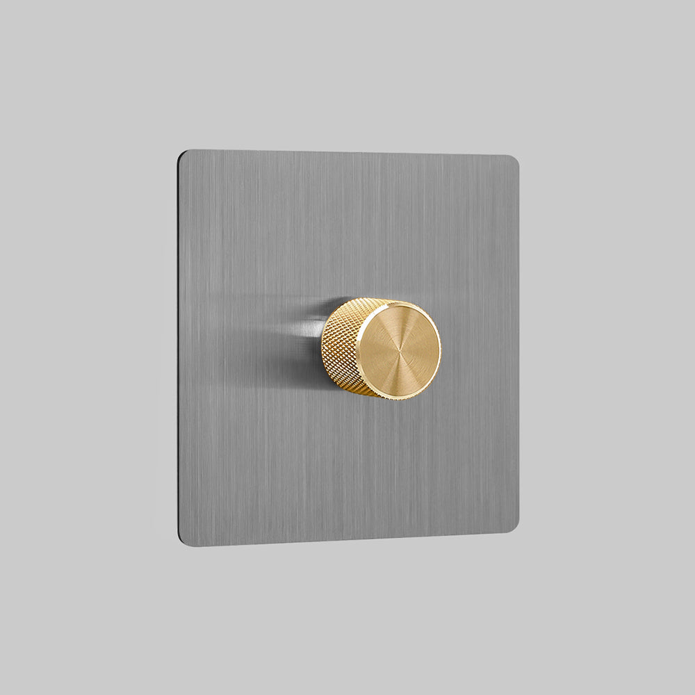 steel 1 gang dimmer switch 250W