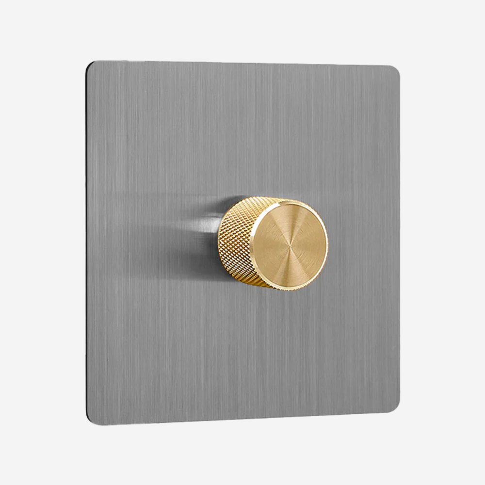 Solid Stainless Steel Multi-Way Dimmer Switch (1–4 Gang)