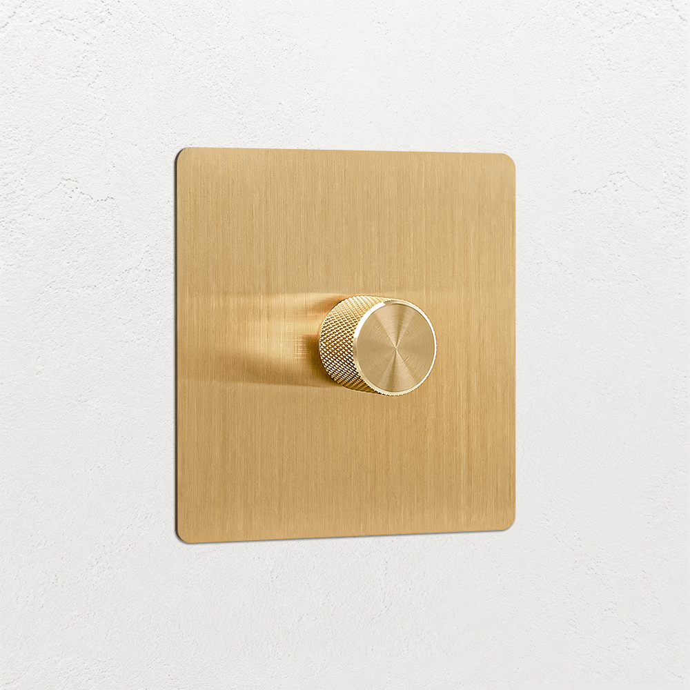 Smart Dimmer Switch - Solid Brushed Brass 1-4 Gang