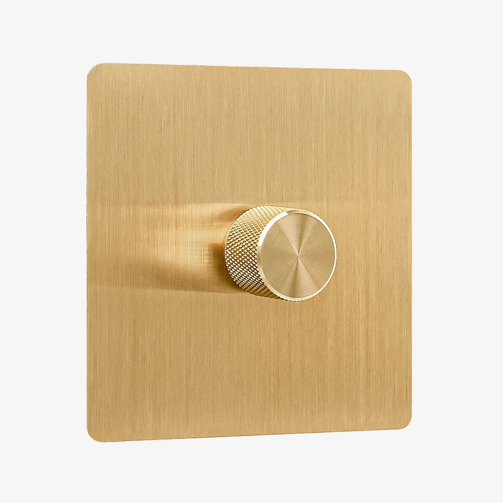 Dimmer switch - Solid Brushed Brass 1-4 Gang