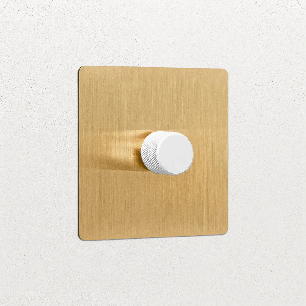 Smart Dimmer Switch - Solid Brushed Brass 1-4 Gang