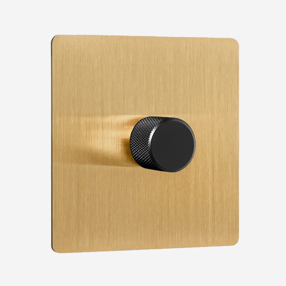 Solid Brushed Brass Multi-Way Dimmer Switch (1–4 Gang)