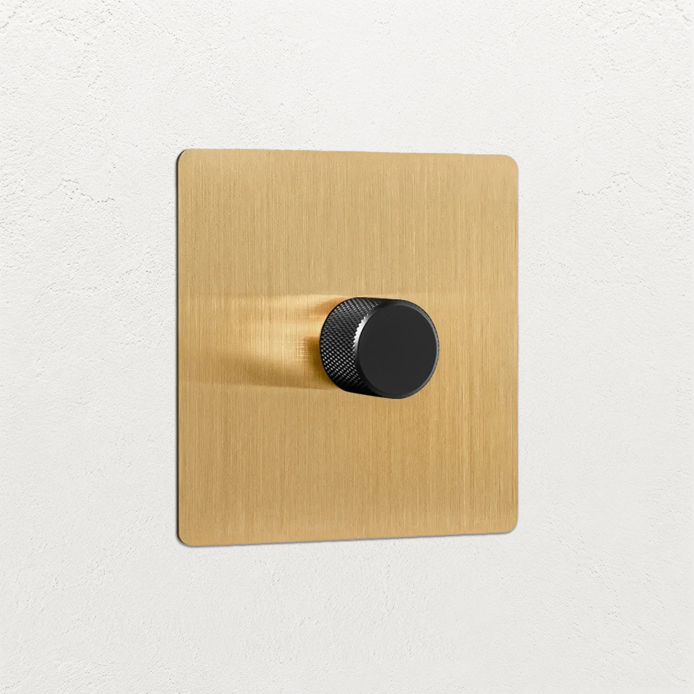 Smart Dimmer Switch - Solid Brushed Brass 1-4 Gang