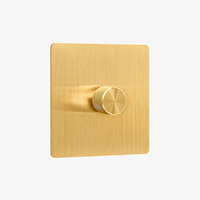Multi-Point Rotary Dimmer Switch – Solid Brushed Brass (1–4 Gang)