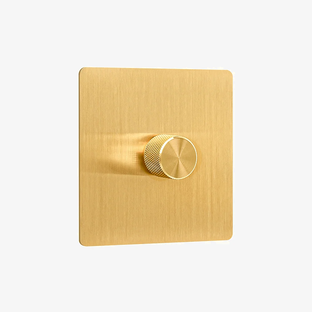 Light Switch - Solid Brushed Brass 1-4 Gang