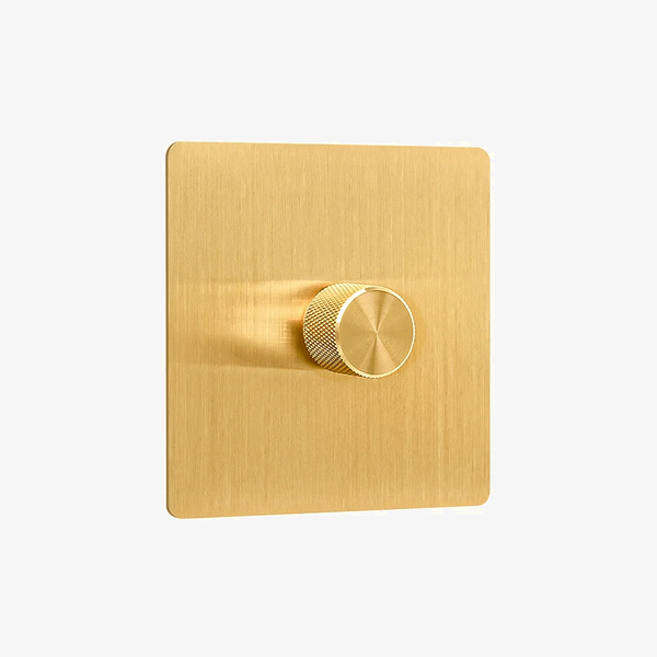 Zigbee Smart Dimmer Switch – Solid Brushed Brass (1–4 Gang)