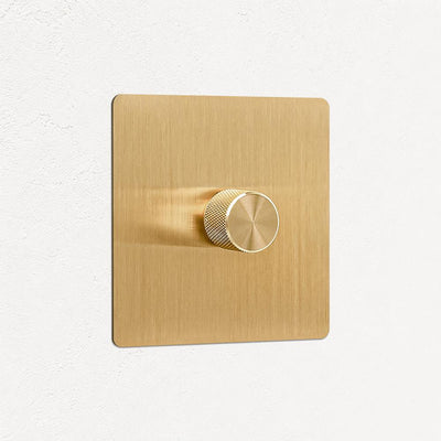 0-10V dimmer - Solid Brushed Brass 1-4 Gang