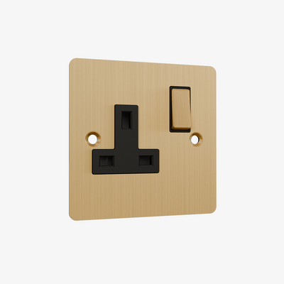 Single Socket-Brushed Brass