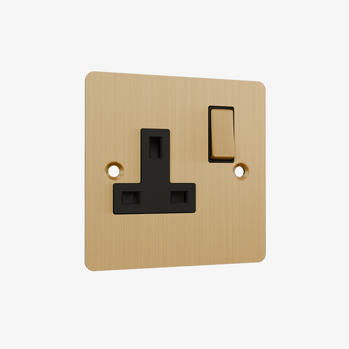 Single Socket-Brushed Brass