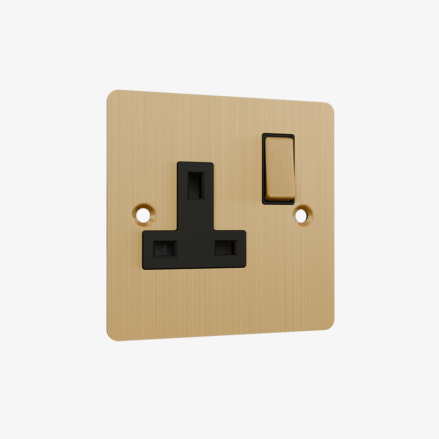 Single Socket-Brushed Brass