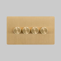 smart brushed brass 4 gang dimmer switch