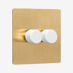 Solid Brushed Brass Multi-Way Dimmer Switch (1–4 Gang)
