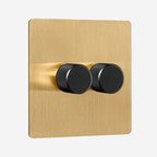 Solid Brushed Brass Multi-Way Dimmer Switch (1–4 Gang)