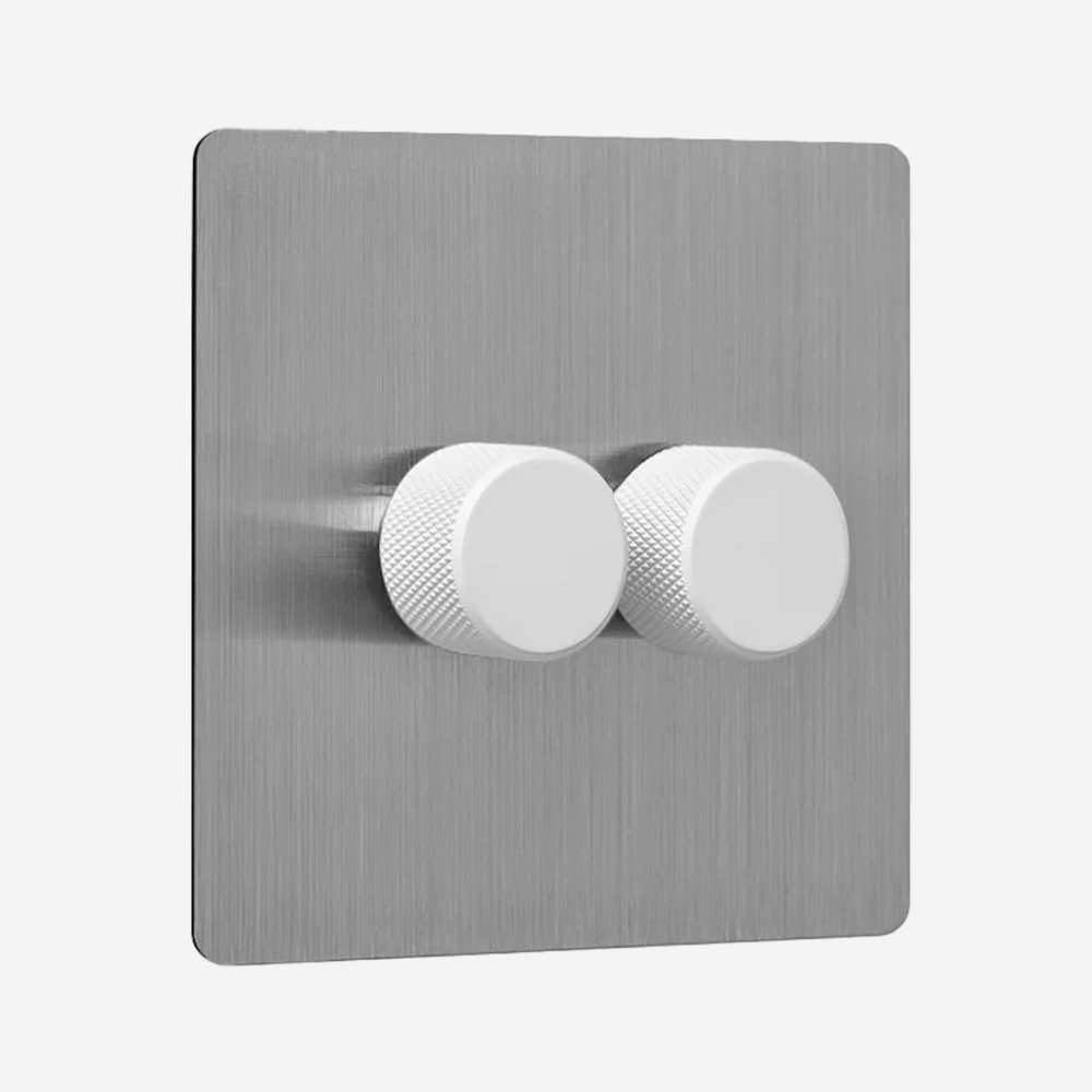 Solid Stainless Steel Multi-Way Dimmer Switch (1–4 Gang)