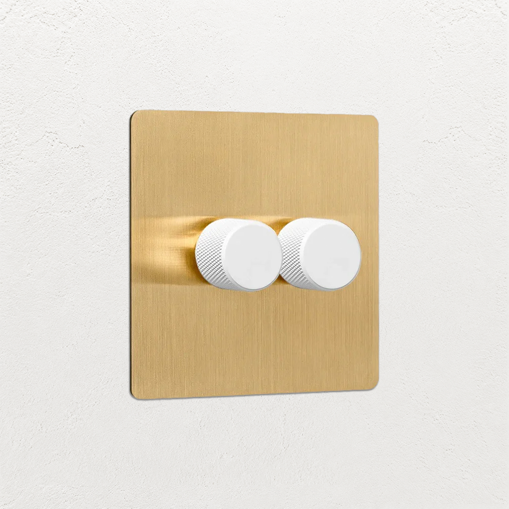 Smart Dimmer Switch - Solid Brushed Brass 1-4 Gang