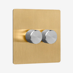 Solid Brushed Brass Multi-Way Dimmer Switch (1–4 Gang)
