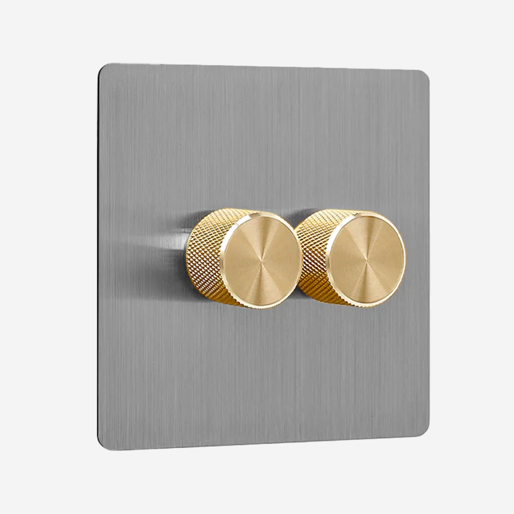 Solid Stainless Steel Multi-Way Dimmer Switch (1–4 Gang)