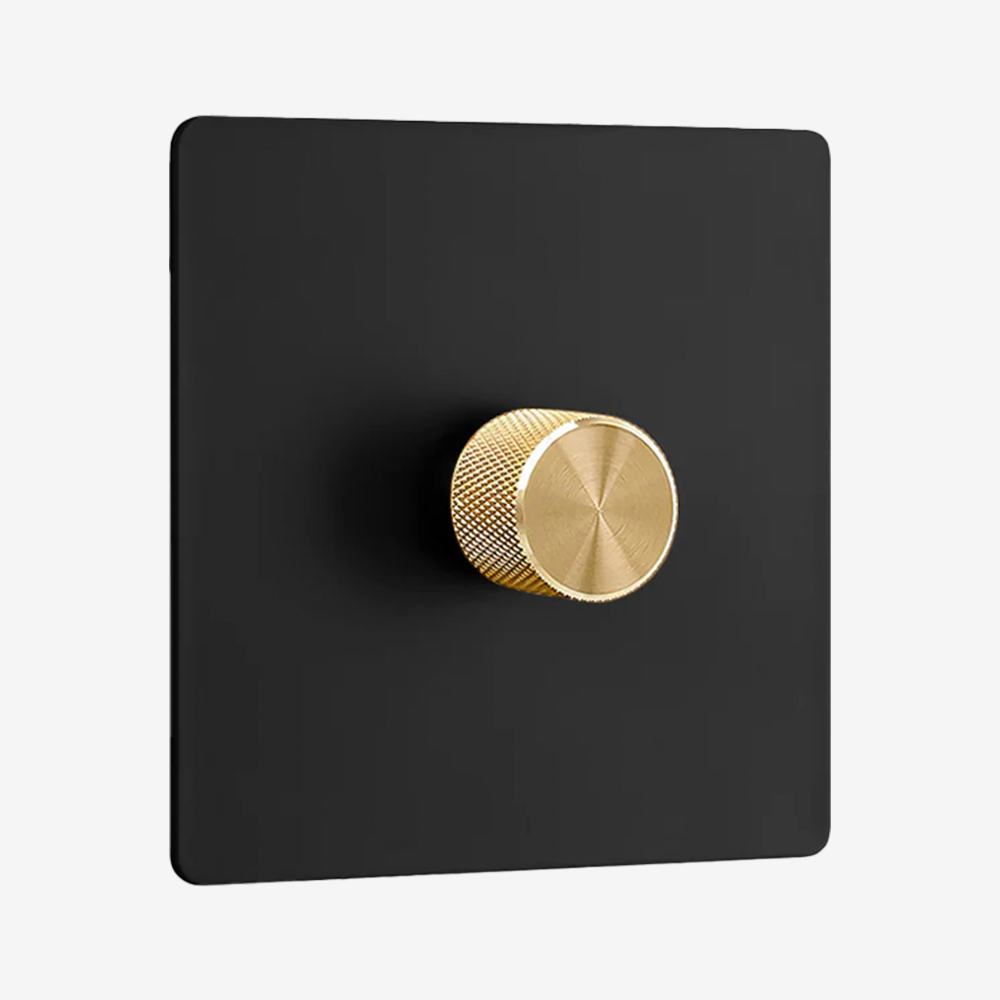 0–10V Dimmer Switch – Matt Black (1–4 Gang)
