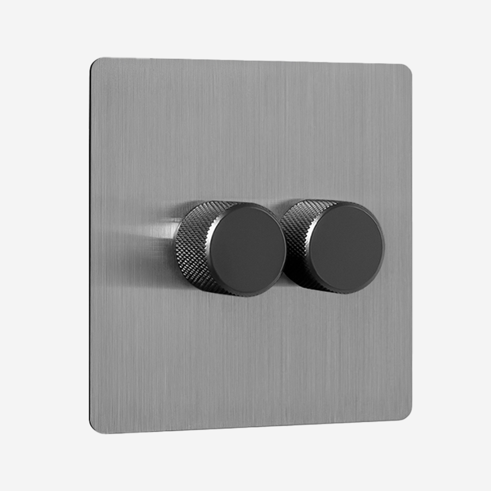 Solid Stainless Steel Multi-Way Dimmer Switch (1–4 Gang)