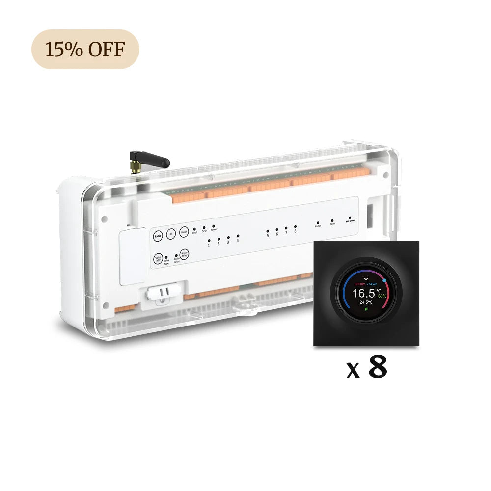 WiFi Electric Underfloor Heating ×8 with Wiring Center