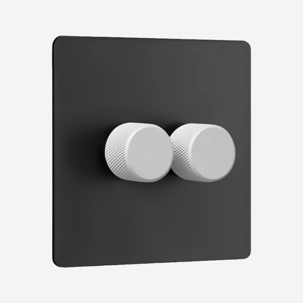 0–10V Dimmer Switch – Matt Black (1–4 Gang)