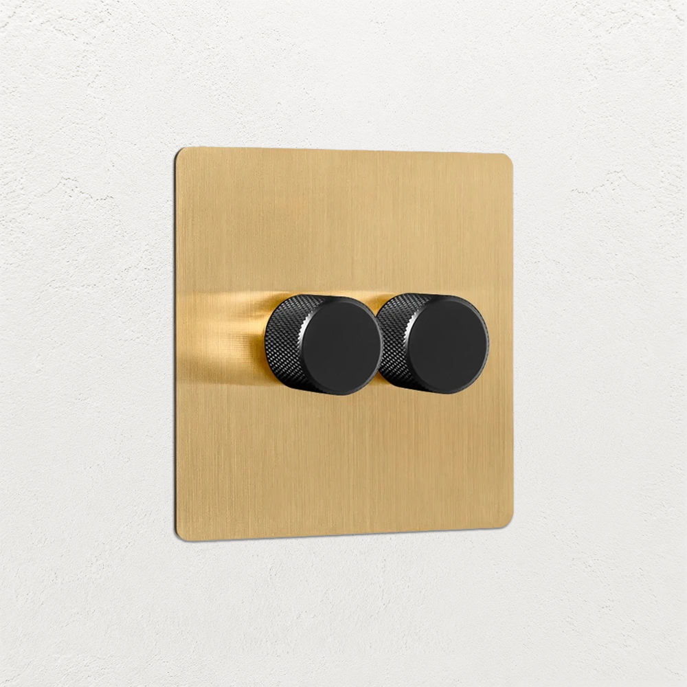 Smart Dimmer Switch - Solid Brushed Brass 1-4 Gang