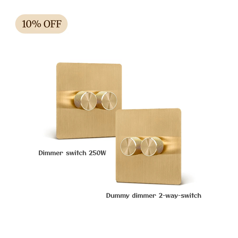Brass Dimmer Switch + Light Switch
