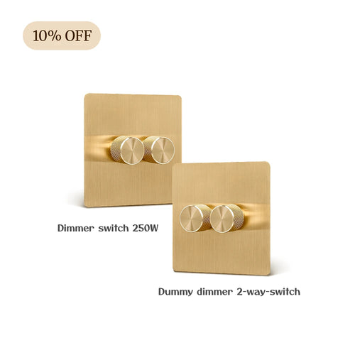 Dimmer Switch + Light Switch (Brass)