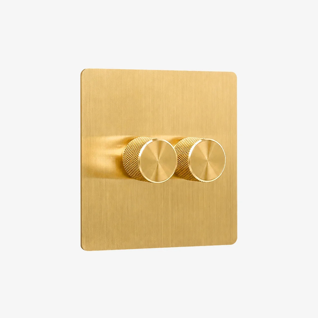 Dimmer Switch – Solid Brushed Brass (1–4 Gang)