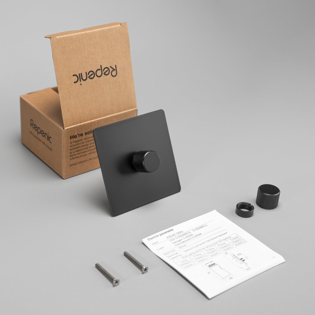 zigbee 3 gang black dimmable light switch