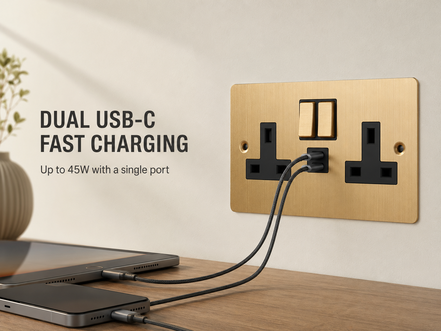Dual USB-C Fast Charging