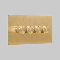 brass 4 gang multiway dimmer switch